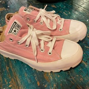 Pink Converse platform all star sneakers